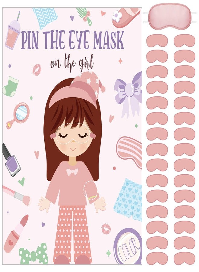 Mooliwe 26 Pcs Sleepover Slumber Party Games Pin The Blindfold on The Girl Pajamas Poster Stickers Games Decor for Sleepover Slumber Party Night Supplies - Image 1
